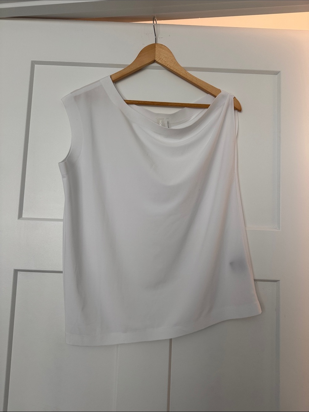 Norma Kamali White Draped Sleeveless Camisole
